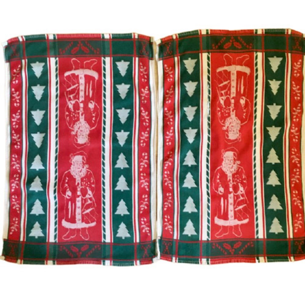 Casa Fina Two Kitchen Tea Towels Christmas Santa